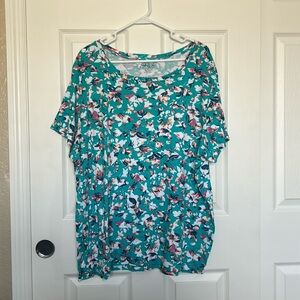 The Sydney Tee by Bay Studio.  Multicolored Floral Pattern Size 2x
